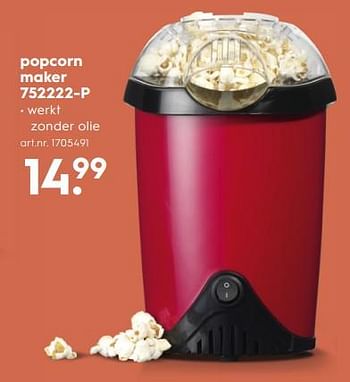 Aanbiedingen Popcorn maker 752222-p - Huismerk - Blokker - Geldig van 18/11/2017 tot 05/12/2017 bij Blokker