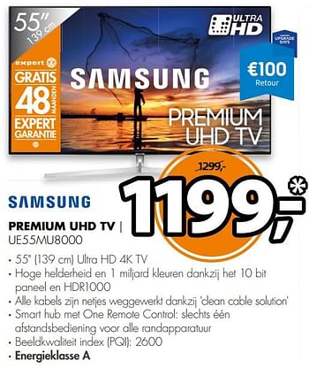 Aanbiedingen Samsung premium uhd tv ue55mu8000 - Samsung - Geldig van 19/11/2017 tot 26/11/2017 bij Expert