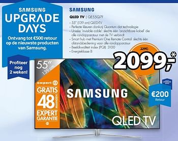 Aanbiedingen Samsung qled tv qe55q7f - Samsung - Geldig van 19/11/2017 tot 26/11/2017 bij Expert