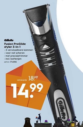 Aanbiedingen Gillette fusion proglide styler 3-in-1 - Gillette - Geldig van 18/11/2017 tot 05/12/2017 bij Blokker