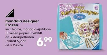 Aanbiedingen Mandala designer frozen - Ravensburger - Geldig van 18/11/2017 tot 05/12/2017 bij Blokker