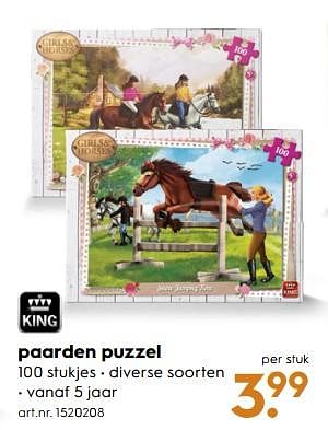 Aanbiedingen Paarden puzzel - King - Geldig van 18/11/2017 tot 05/12/2017 bij Blokker