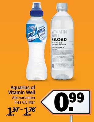 Aanbiedingen Aquarius of vitamin well - Aquarius - Geldig van 20/11/2017 tot 26/11/2017 bij Albert Heijn