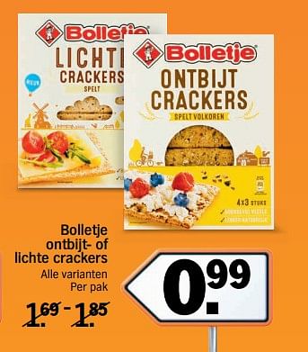 Aanbiedingen Bolletje ontbijt- of lichte crackers - Bolletje - Geldig van 20/11/2017 tot 26/11/2017 bij Albert Heijn