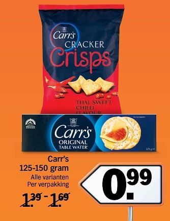 Aanbiedingen Carr`s cracker crisps - Carré - Geldig van 20/11/2017 tot 26/11/2017 bij Albert Heijn