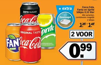 Aanbiedingen Coca-cola, fanta en sprite blikjes - Huismerk - Albert Heijn - Geldig van 20/11/2017 tot 26/11/2017 bij Albert Heijn
