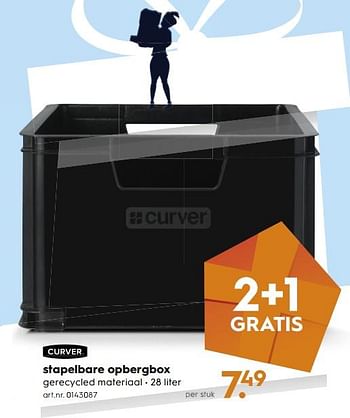 Aanbiedingen Curver stapelbare opbergbox - Curver - Geldig van 18/11/2017 tot 05/12/2017 bij Blokker