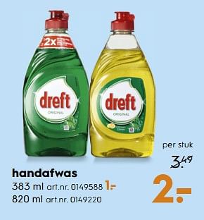 Aanbiedingen Dreft handafwas - Dreft - Geldig van 18/11/2017 tot 05/12/2017 bij Blokker