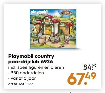 Aanbiedingen Playmobil country paardrijclub 6926 - Playmobil - Geldig van 18/11/2017 tot 05/12/2017 bij Blokker