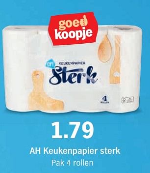 Aanbiedingen Keukenpapier sterk - Huismerk - Albert Heijn - Geldig van 20/11/2017 tot 26/11/2017 bij Albert Heijn