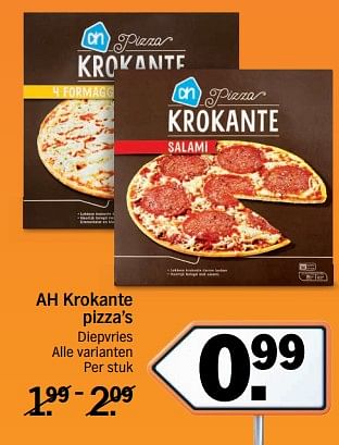 Aanbiedingen Krokante pizza`s - Huismerk - Albert Heijn - Geldig van 20/11/2017 tot 26/11/2017 bij Albert Heijn