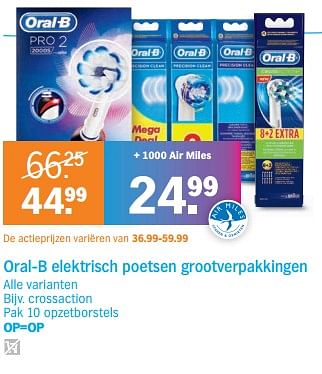 Aanbiedingen Oral-b elektrisch poetsen grootverpakkingen - Oral-B - Geldig van 20/11/2017 tot 26/11/2017 bij Albert Heijn