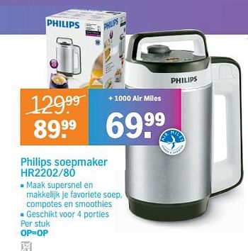 Aanbiedingen Philips soepmaker hr2202-80 - Philips - Geldig van 20/11/2017 tot 26/11/2017 bij Albert Heijn