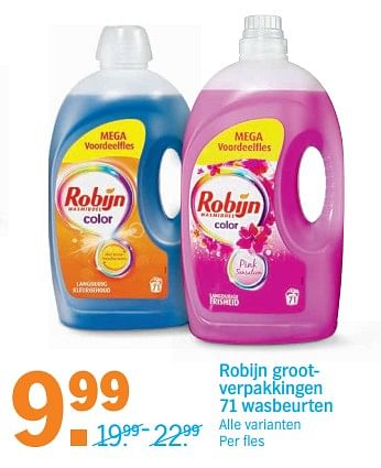 Aanbiedingen Robijn grootverpakkingen - Robijn - Geldig van 20/11/2017 tot 26/11/2017 bij Albert Heijn