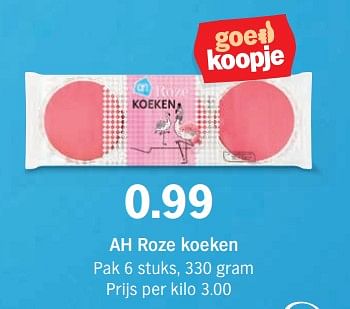 Aanbiedingen Roze koeken - Huismerk - Albert Heijn - Geldig van 20/11/2017 tot 26/11/2017 bij Albert Heijn