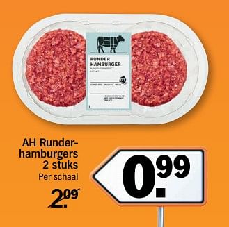 Aanbiedingen Runder- hamburgers - Huismerk - Albert Heijn - Geldig van 20/11/2017 tot 26/11/2017 bij Albert Heijn