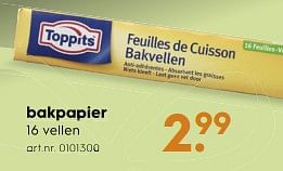 Aanbiedingen Bakpapier - Toppits - Geldig van 18/11/2017 tot 05/12/2017 bij Blokker
