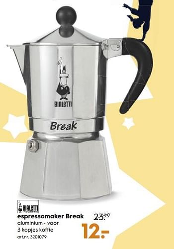 Aanbiedingen Bialetti espressomaker break - Bialetti - Geldig van 18/11/2017 tot 05/12/2017 bij Blokker