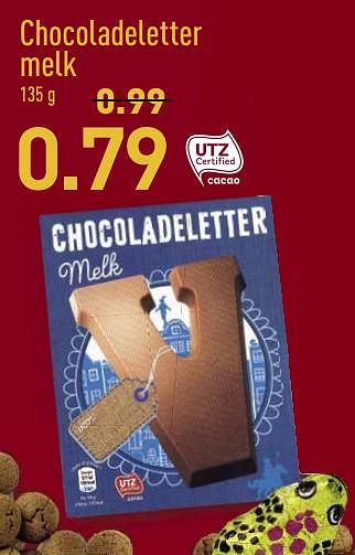 Aanbiedingen Chocoladeletter melk - Huismerk - Aldi - Geldig van 20/11/2017 tot 26/11/2017 bij Aldi