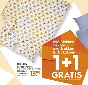 Aanbiedingen Dekbedovertrek - Huismerk - Blokker - Geldig van 18/11/2017 tot 05/12/2017 bij Blokker