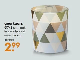 Aanbiedingen Geurkaars - Huismerk - Blokker - Geldig van 18/11/2017 tot 05/12/2017 bij Blokker