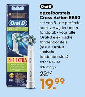 Aanbiedingen Oral-b opzetborstels cross action eb50 - Oral-B - Geldig van 18/11/2017 tot 05/12/2017 bij Blokker