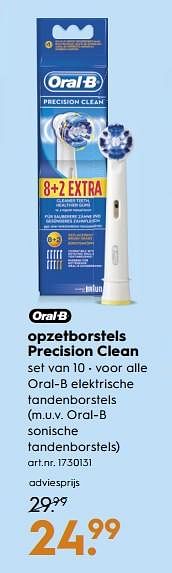 Aanbiedingen Oral-b opzetborstels precision clean - Oral-B - Geldig van 18/11/2017 tot 05/12/2017 bij Blokker