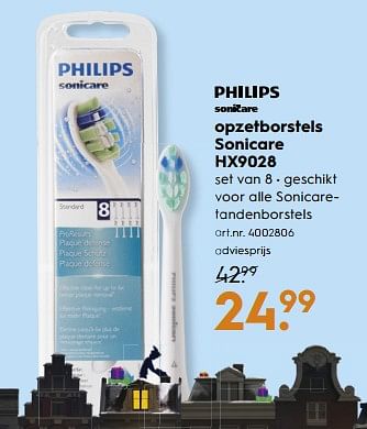 Aanbiedingen Philips opzetborstels sonicare hx9028 - Philips - Geldig van 18/11/2017 tot 05/12/2017 bij Blokker