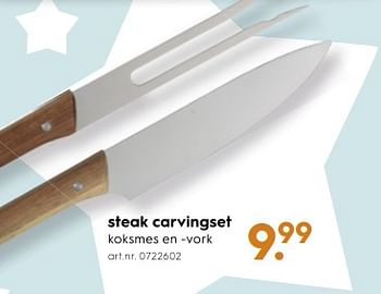 Aanbiedingen Steak carvingset - Huismerk - Blokker - Geldig van 18/11/2017 tot 05/12/2017 bij Blokker