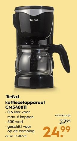 Aanbiedingen Tefal koffiezetapparaat cm340811 - Tefal - Geldig van 18/11/2017 tot 05/12/2017 bij Blokker