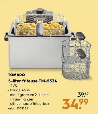 Aanbiedingen Tomado 5-liter friteuse tm-5534 - Tomado - Geldig van 18/11/2017 tot 05/12/2017 bij Blokker
