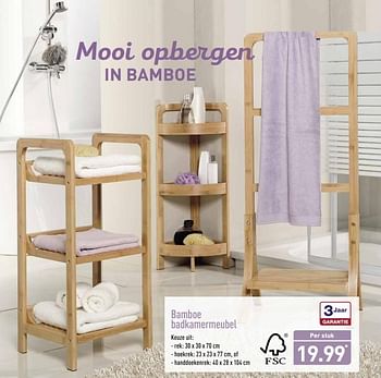 Aanbiedingen Bamboe badkamermeubel - Huismerk - Aldi - Geldig van 20/11/2017 tot 26/11/2017 bij Aldi