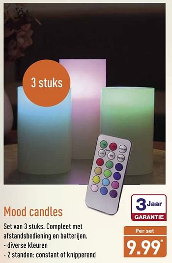 Aanbiedingen Mood candles - Huismerk - Aldi - Geldig van 20/11/2017 tot 26/11/2017 bij Aldi