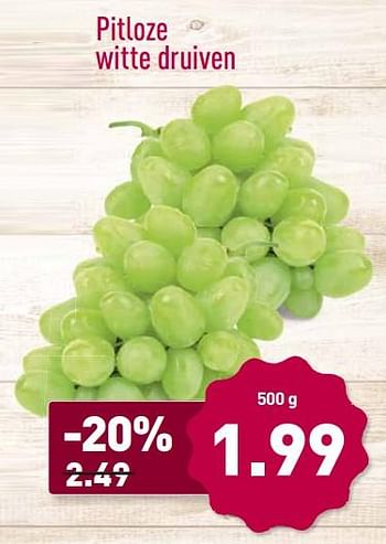 Aanbiedingen Pitloze witte druiven - Huismerk - Aldi - Geldig van 20/11/2017 tot 26/11/2017 bij Aldi