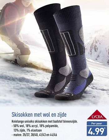 Aanbiedingen Skisokken met wol en zijde - Huismerk - Aldi - Geldig van 20/11/2017 tot 26/11/2017 bij Aldi