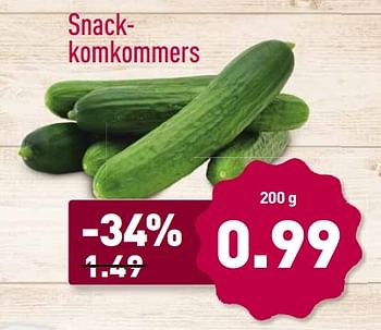 Aanbiedingen Snackkomkommers - Huismerk - Aldi - Geldig van 20/11/2017 tot 26/11/2017 bij Aldi