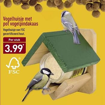 Aanbiedingen Vogelhuisje met pot vogelpindakaas - Huismerk - Aldi - Geldig van 20/11/2017 tot 26/11/2017 bij Aldi