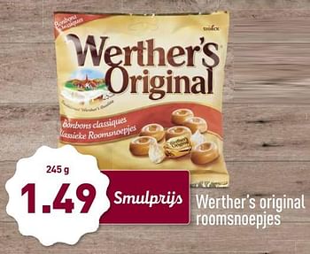Aanbiedingen Werther`s original roomsnoepjes - Werther's Original - Geldig van 20/11/2017 tot 26/11/2017 bij Aldi