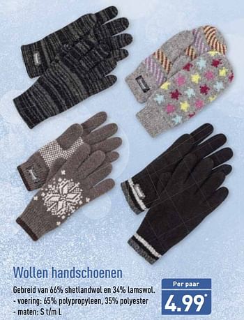 Aanbiedingen Wollen handschoenen - Huismerk - Aldi - Geldig van 20/11/2017 tot 26/11/2017 bij Aldi