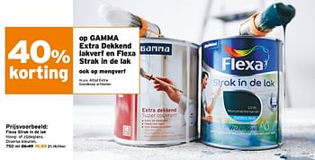 Aanbiedingen Flexa strak in de lak hoog- of zijdeglans - Flexa - Geldig van 20/11/2017 tot 26/11/2017 bij Gamma