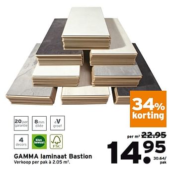 Aanbiedingen Gamma laminaat bastion - Gamma - Geldig van 20/11/2017 tot 26/11/2017 bij Gamma
