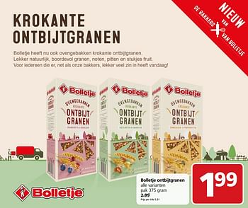 Aanbiedingen Bolletje ontbijtgranen alle varianten - Bolletje - Geldig van 20/11/2017 tot 26/11/2017 bij Jan Linders