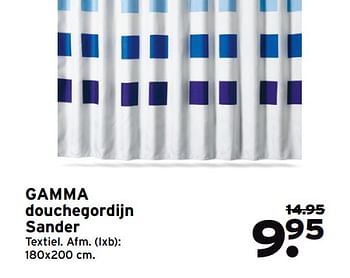 Aanbiedingen Gamma douchegordijn sander textiel - Gamma - Geldig van 20/11/2017 tot 26/11/2017 bij Gamma
