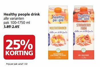 Aanbiedingen Healthy people drink - Healthy People - Geldig van 20/11/2017 tot 26/11/2017 bij Jan Linders