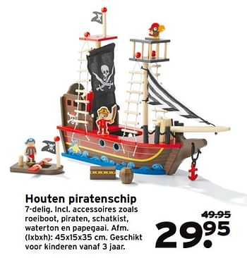 Aanbiedingen Houten piratenschip - Huismerk - Gamma - Geldig van 20/11/2017 tot 26/11/2017 bij Gamma