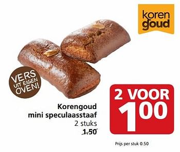 Aanbiedingen Korengoud mini speculaasstaaf - Korengoud - Geldig van 20/11/2017 tot 26/11/2017 bij Jan Linders