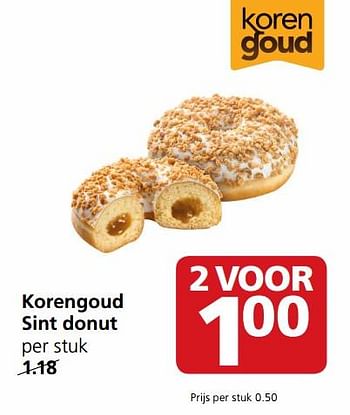 Aanbiedingen Korengoud sint donut - Korengoud - Geldig van 20/11/2017 tot 26/11/2017 bij Jan Linders