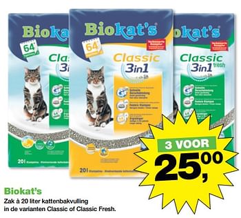 Aanbiedingen Biokat`s kattenbakvulling - Bio kat`s - Geldig van 20/11/2017 tot 03/12/2017 bij Jumper