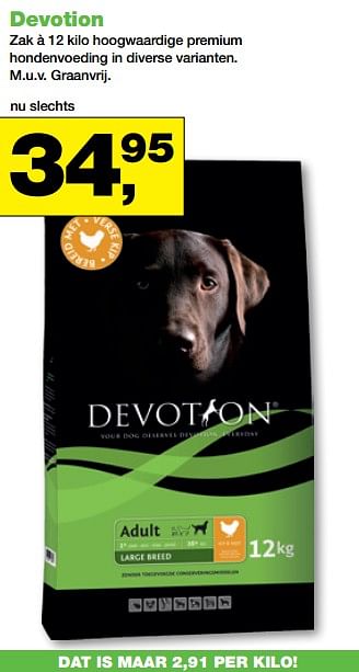 Aanbiedingen Devotion hoogwaardige premium hondenvoeding - Devotion - Geldig van 20/11/2017 tot 03/12/2017 bij Jumper