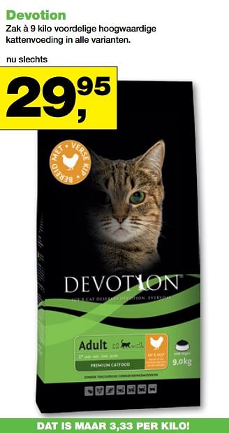 Aanbiedingen Devotion voordelige hoogwaardige kattenvoeding - Devotion - Geldig van 20/11/2017 tot 03/12/2017 bij Jumper